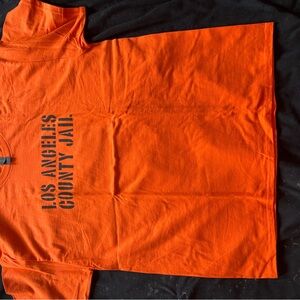 Graphic Image Orange Tee with Black Print